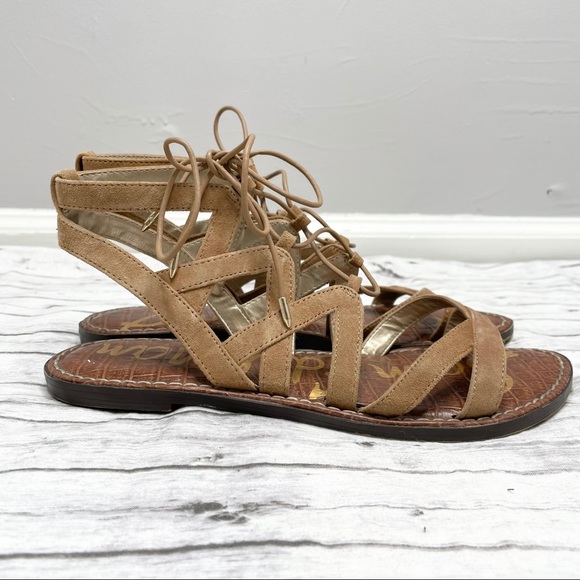 Sam Edelman Shoes - 😎SAM EDELMAN✈️Gemma Lace-Up Gladiator Tan Sandals
